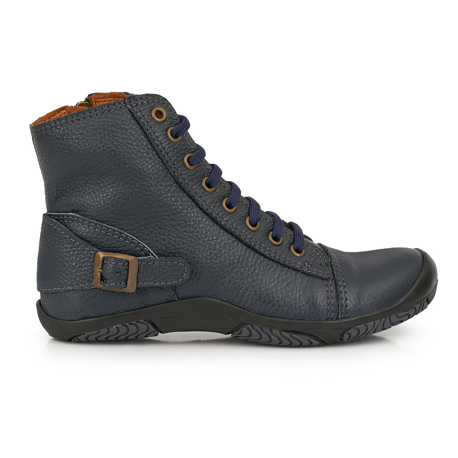 Borcego Calin Mujer de Cuero Azul – Briganti