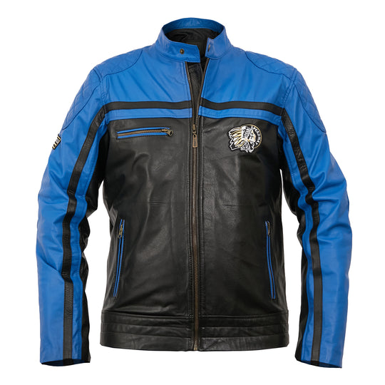 CAMPERA EMETT NEGRA Y AZUL