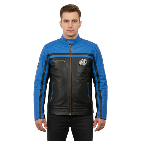 CAMPERA EMETT NEGRA Y AZUL