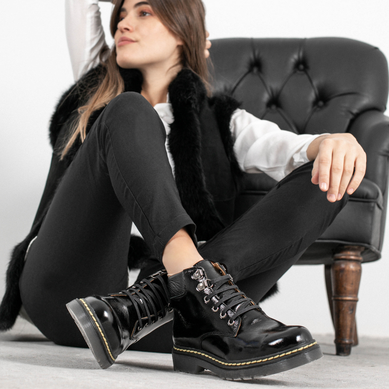 Borcegos mujer negro sales