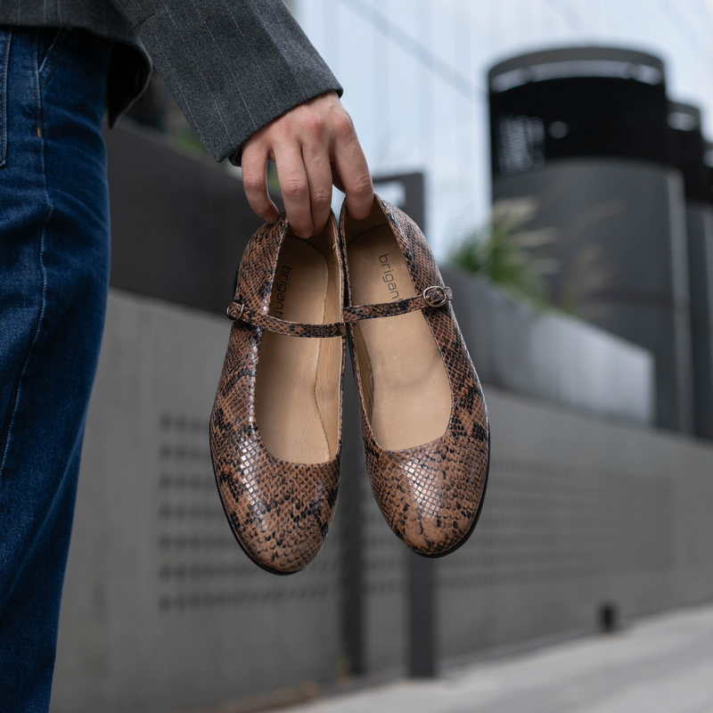 CHATITA LIRIO MARRON CROCO