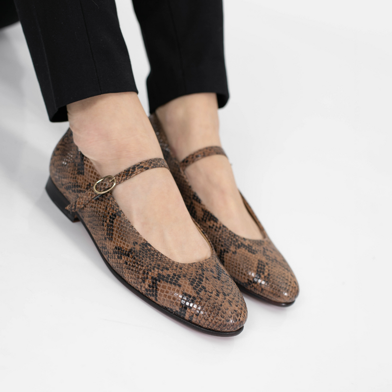CHATITA LIRIO MARRON CROCO