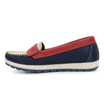 MOCASIN PAMPA AZUL NATURAL Y ROJO