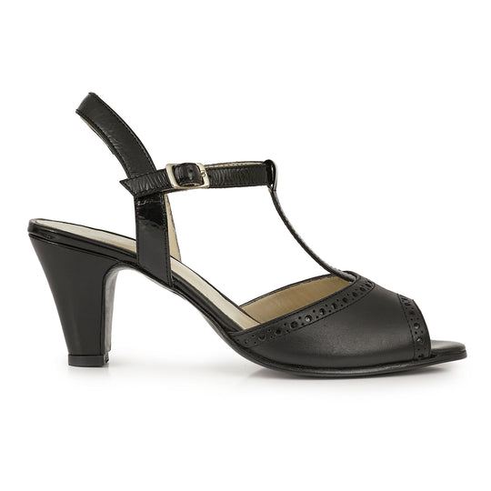 SANDALIA LUTU NEGRA CHAROL