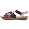 SANDALIA RINA MARRON Y BORDO