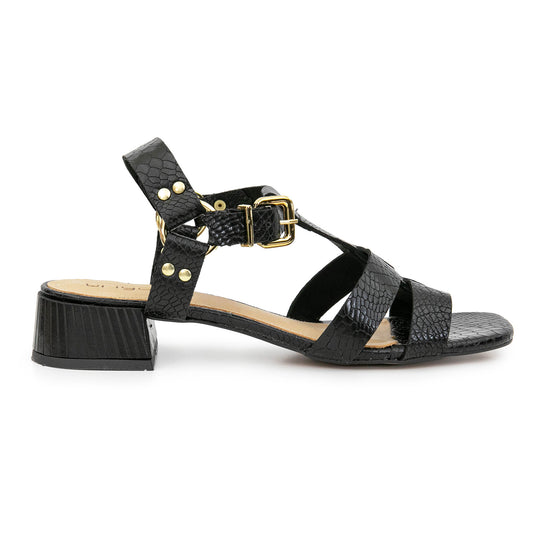 SANDALIA LUMIER NEGRA CROCO