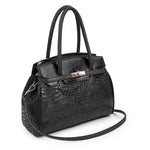 CARTERA AMBRO NEGRA CROCO