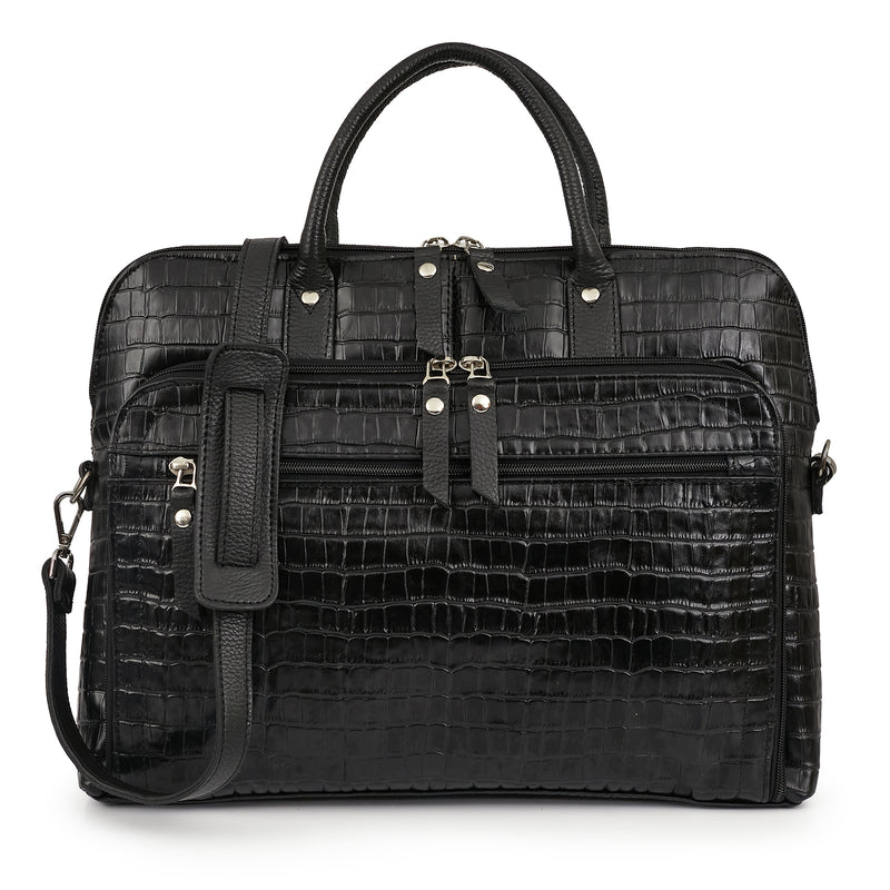 MALETIN FOREST NEGRO CROCO