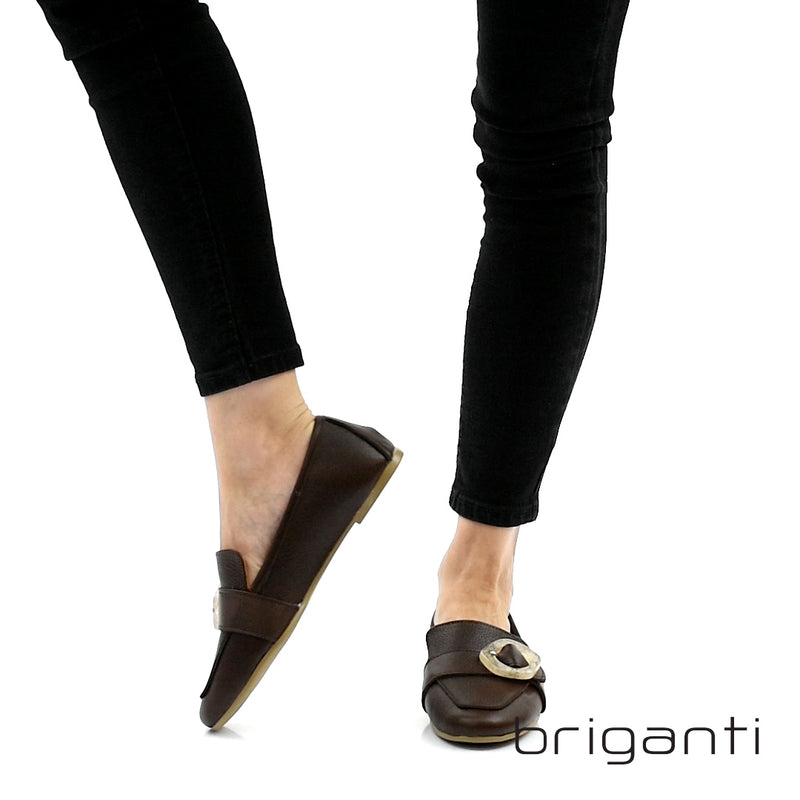 Mocasín Olmos Mujer de Cuero Suela – Briganti