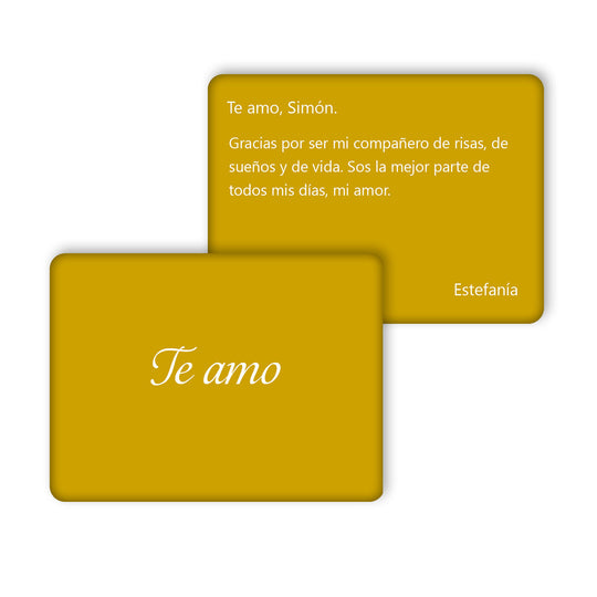 TARJETA REGALO METÁLICA - TE AMO