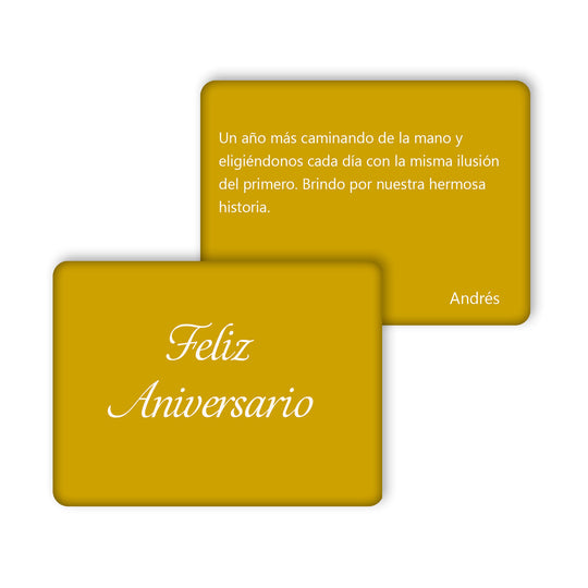TARJETA REGALO METÁLICA - FELIZ ANIVERSARIO