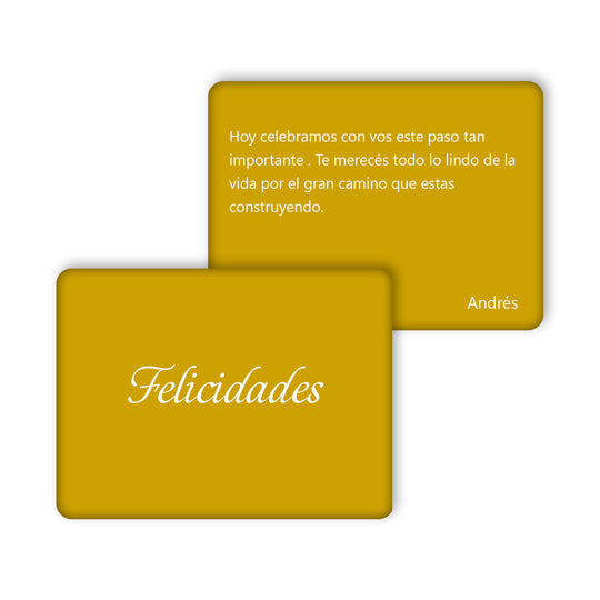 TARJETA REGALO METÁLICA - FELICIDADES