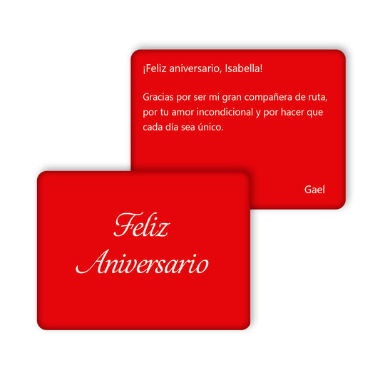 TARJETA REGALO METÁLICA - FELIZ ANIVERSARIO