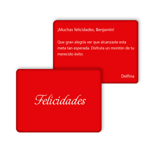 TARJETA REGALO METÁLICA - FELICIDADES