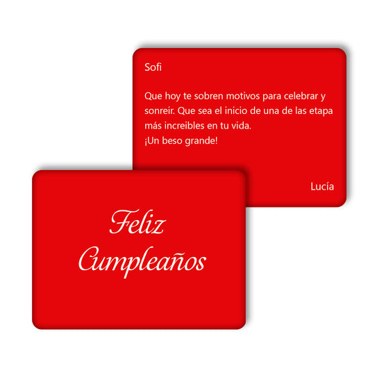 TARJETA REGALO METÁLICA - FELIZ CUMPLEAÑOS