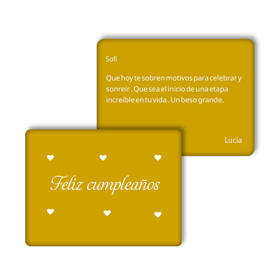 TARJETA REGALO METÁLICA - FELIZ CUMPLEAÑOS