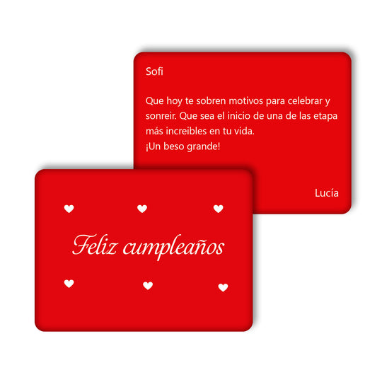 TARJETA REGALO METÁLICA - FELIZ CUMPLEAÑOS