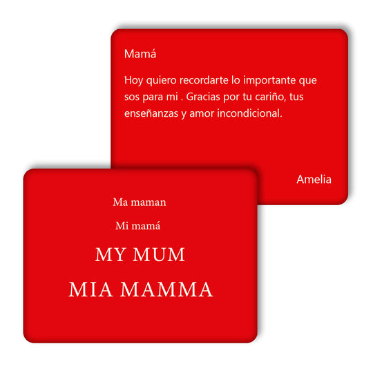 TARJETA REGALO METÁLICA - MAMÁ
