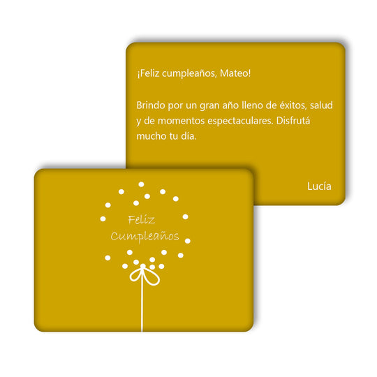 TARJETA REGALO METÁLICA - FELIZ CUMPLEAÑOS
