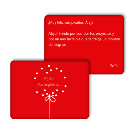 TARJETA REGALO METÁLICA - FELIZ CUMPLEAÑOS