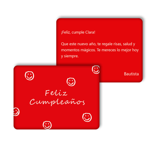 TARJETA REGALO METÁLICA - FELIZ CUMPLEAÑOS